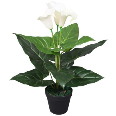 VIDAXL Plante artificielle avec pot Lis Calla 45 cm Blanc  Blanc
