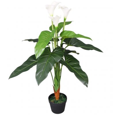 VIDAXL Plante artificielle avec pot Lis Calla 85 cm Blanc  Blanc