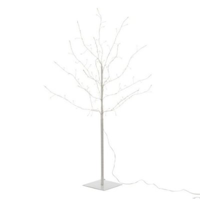Plante Artificielle D&eacute;co LED ""Arbre Nu"" 100cm Blanc