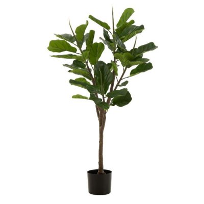Plante Artificielle en Pot Ficus 129cm Vert & Noir