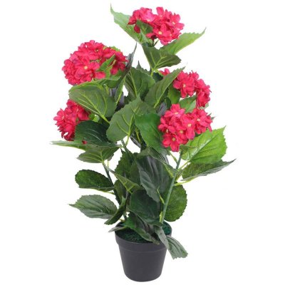 VIDAXL Plante hortensia artificielle avec pot 60 cm Rouge  Rouge