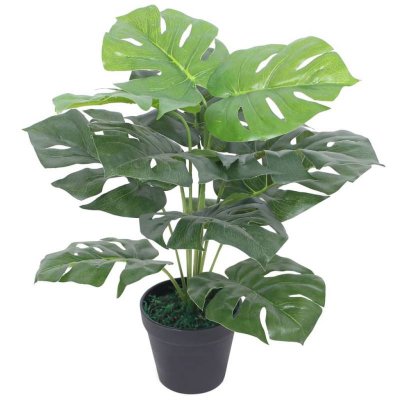 VIDAXL Plante Monstera artificielle avec pot 45 cm Vert  - Vert