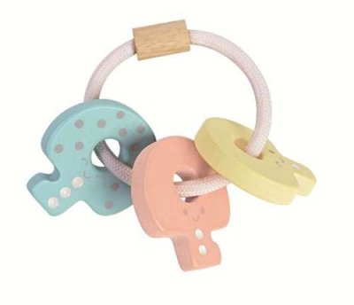 PLAN TOYS PlanToys- Cake Rattle, Keyring (5251), Multicoloured