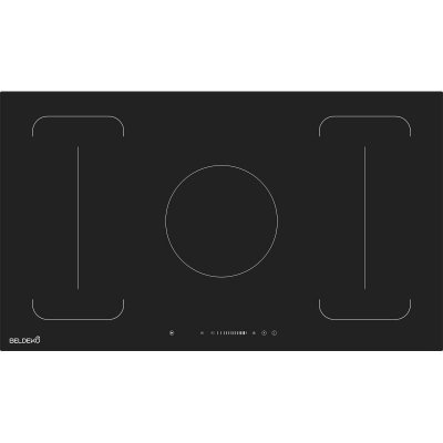 BELDEKO Plaque &agrave; Induction 5 Foyers 10 300W - Grand Foyer Central XXL - Zones Flex - Booster & Minuteur