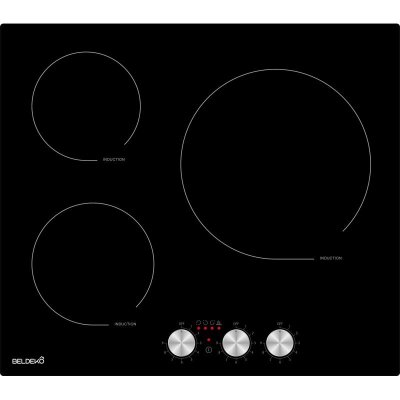 BELDEKO Plaque &agrave; Induction 59 cm - 3 Foyers 5500 W Commandes par Manettes - 