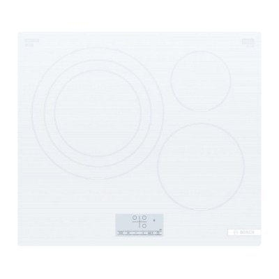 BOSCH Plaque &agrave; Induction  S&eacute;rie 6 3 Zones 7400W Blanche - PID612BB1E
