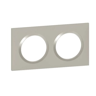 LEGRAND Plaque carr&eacute;e Dooxie - 2 postes - Entraxe 71mm - Plume