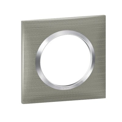 LEGRAND Plaque carr&eacute;e monobloc Dooxie - 1 poste- Effet inox bross&eacute;