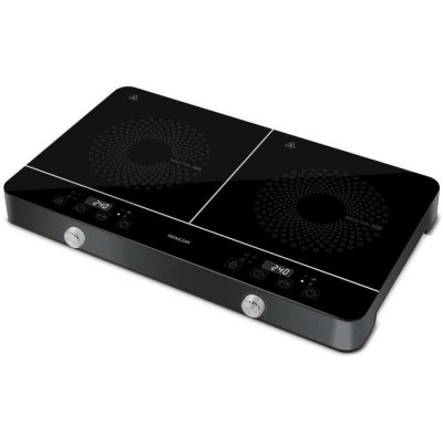 SENCOR Plaque de cuisson a double induction - SCP 4201GY - 3500 W - 2 foyers - Ecran LCD - Gris