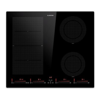 KLARSTEIN Plaque de cuisson &agrave; induction encastrable 60 cm 4 zones flexibles ThermoBoost 9600 W Noir