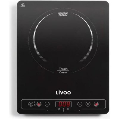 LIVOO Plaque de Cuisson Mobile Electrique DOC235 Plaque a induction Simple 22cm de 60&deg; 