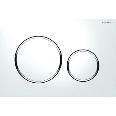 GEBERIT Plaque de d&eacute;clenchement SIGMA 20 - Blanc et chrom&eacute;