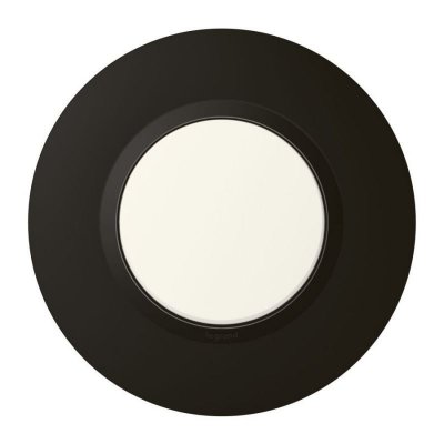 LEGRAND Plaque de finition ronde 1 poste Dooxie finition noir velours