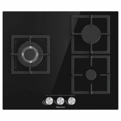 HISENSE Plaque Gaz GG633B 240V 7800W 60Hz M&eacute;canicien Verre Tremp&eacute; Noir