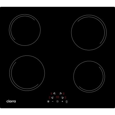 CIARRA Plaque induction 4 zones 59cm 6000w commande tactile minuteur noir cd4bih-e CD4BIH-E 
