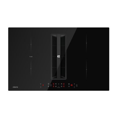 CIARRA Plaque induction aspirante 83cm avec hotte int&eacute;gr&eacute;e 500m&sup3;h booster filtre &agrave; plasma noir aw834bbffbeh