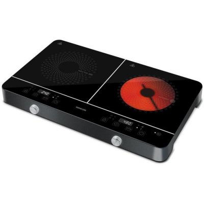 SENCOR Plaque induction  SCP 4001BK 3400W Commandes Tactiles Boutons Manuels C&eacute;ramique Noir 