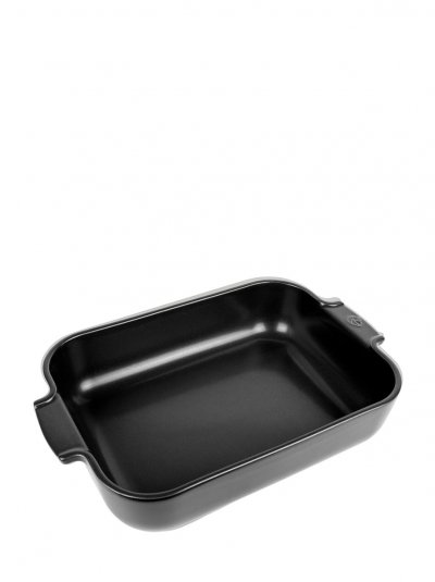 PEUGEOT Plat &agrave; four c&eacute;ramique Appolia rectangulaire noir mat 36 cm 