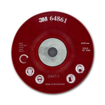 3M Plateau rigide bomb&eacute; rouge D125mm  P64861