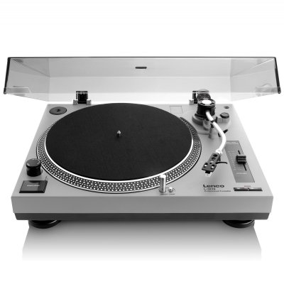 LENCO Platine vinyle &agrave; entra&icirc;nement direct avec encodage USB/PC L-3810GY Gris