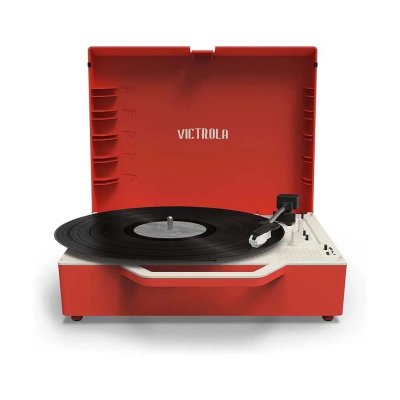 VICTROLA Platine vinyle Valise Bluetooth Durable Re-Spin Rouge 