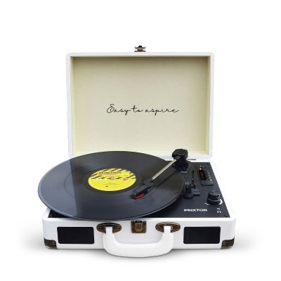 PRIXTON Platine Vinyle VC400 - Tourne-disque - Bluetooth - Blanc - Blanc