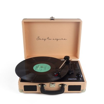 PRIXTON Platine Vinyle VC400 - Tourne-disque - Bluetooth - Lecteur et convertisseur de vinyle - Peach 