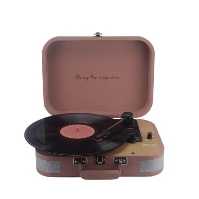 PRIXTON Platine vinyle vc600 - tourne-disque - bluetooth - lecteur et convertisseur de vinyle - mocha mousse 