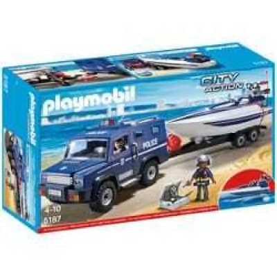 Playmobil 5187 : Fourgon et vedette de police