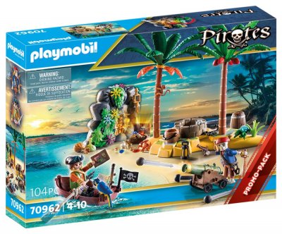 PLAYMOBIL 70962 Il&ocirc;t des pirates- - Pirate - Aventure &icirc;le au tr&eacute;sor