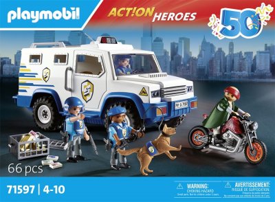 Playmobil 71597 - Fourgon Blind&eacute; Avec Convoyeurs De Fonds