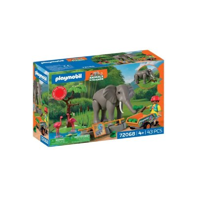 Playmobil 72068 El&eacute;phants et soigneur animalier My Life Le Zoo Promo pack 43 pi&egrave;ces D&egrave;s 4 ans