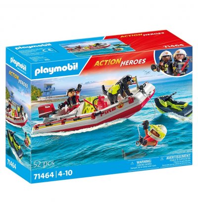 Playmobil Action Heroes 71464 Bateau de pompier et scooter des mers