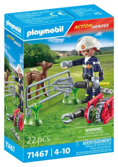 Playmobil Animal Rescue By Firefighters Construction Game Argent&eacute;