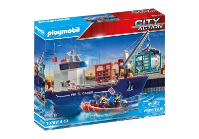 Playmobil City Action 70769 Grand cargo avec bateau de douaniers 