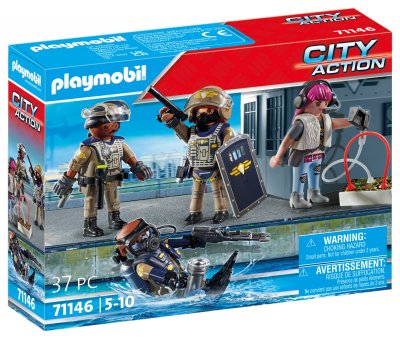Playmobil City Action 71146 Equipe forces sp&eacute;ciales avec bandit