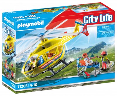 Playmobil City Life 71203 H&eacute;licopt&egrave;re de secours