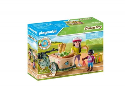 Playmobil Country 71306 Cycliste avec v&eacute;lo et remorque avant