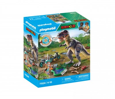 Playmobil&reg; - Explorateur Avec Moto Et Tyrannosaure - 71524