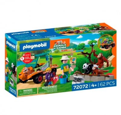 Playmobil Jeu De Construction Zoo: Zookeeper With Vehicle