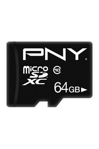 PNY  Carte m&eacute;moire MICROSD 64GB PERFORMANCE PLUS C10