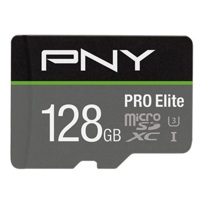 PNY  micro-sd pro elite 128gb class xc class 10 / uhs-i u3a1 v30+sd ada noir