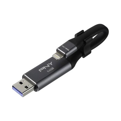 PNY  P-FDI64GLA02GC-RB Cl&eacute; USB 3.0 Gris M&eacute;tallis&eacute; 64 Go