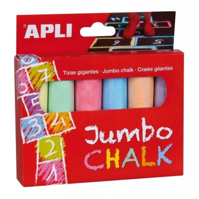 APLI Pochette de 6 craies geantes couleurs 14367