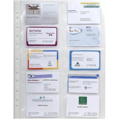 EXACOMPTA Pochette  - Sachet de 100 pochettes perfor&eacute;es A4 pour cartes de visite