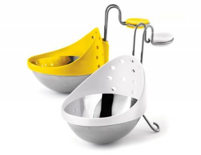 CUISIPRO Pocheuse &agrave; oeufs  acier inoxydable X 2 - jaune/blanc