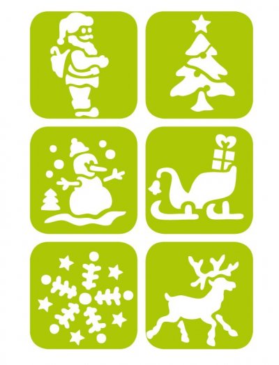 GRAINE CREATIVE POCHOIR 6 MODELES ASSORTIES NOEL A PARTIR DE 3 ANS 145X145 mm
