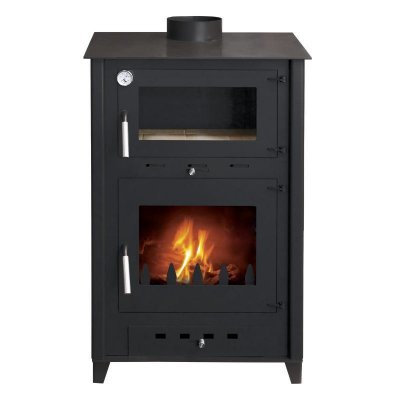 INTERSTOVES Po&ecirc;le &agrave; bois avec four Rosa 10 B&ucirc;ches 50cm - Noir 