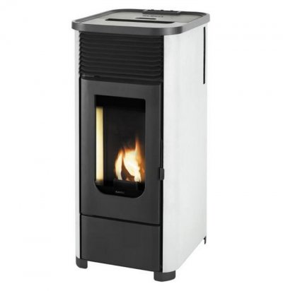 SUPRA po&ecirc;le &agrave; granul&eacute;s de bois 6kw noir/blanc - leni6blanc 