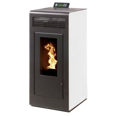 INTERSTOVES Po&ecirc;le &agrave; granules MARINA 11 Etanche sortie Concentrique sur le dessus - Blanc 